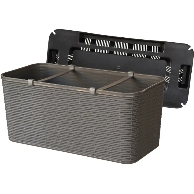 Balkónový kvetináč RATTAN 40cm sivý