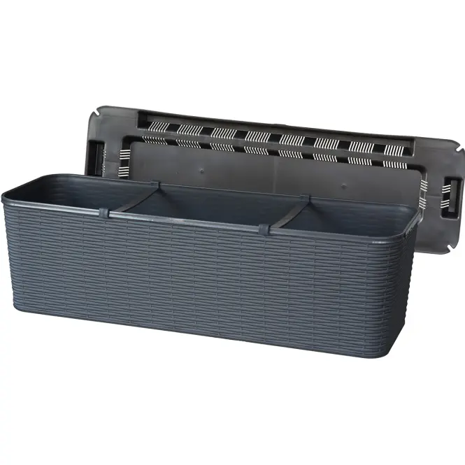 Balkónový kvetináč RATTAN 60CM sivý