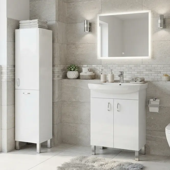 Kúpeľňová skrinka s umývadlom Claso 60 cm biela