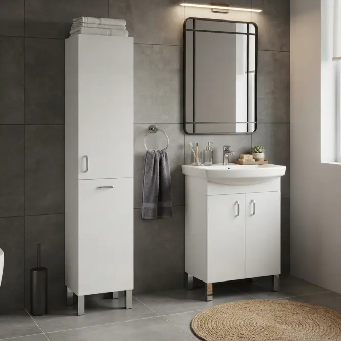 Kúpeľňová skrinka s umývadlom Claso 60 cm biela