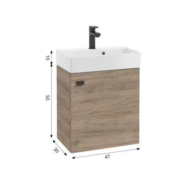 Kúpeľňová skrinka pod umývadlo Faro 50 cm oreh rockford