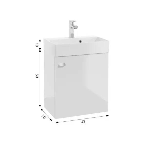 Kúpeľňová skrinka pod umývadlo Faro 50 cm biela