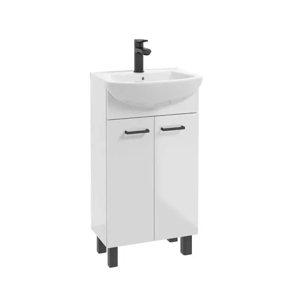 Kúpeľňová skrinka s umývadlom Novelty 45 cm biela