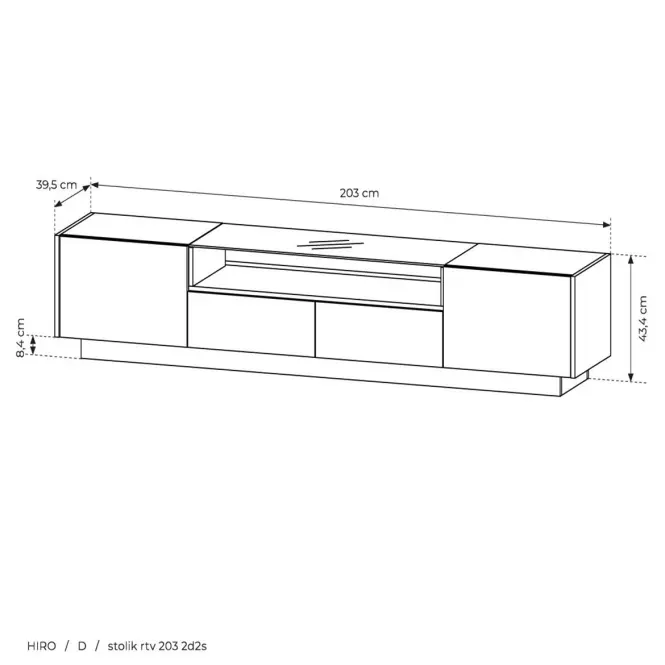 TV stolík Hiro Beige D 05 203 2d2s béžová