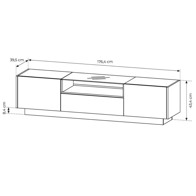 TV stolík Hiro Beige E 176 2d1s béžová