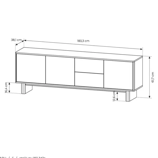 TV stolík Nabu F 183 3d2s dub naolejovaný