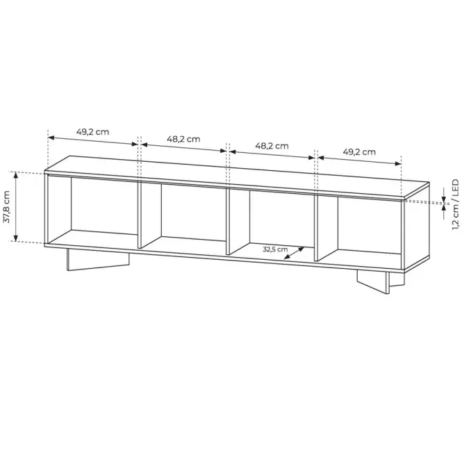TV stolík Semi E 204 4d cappucino,4