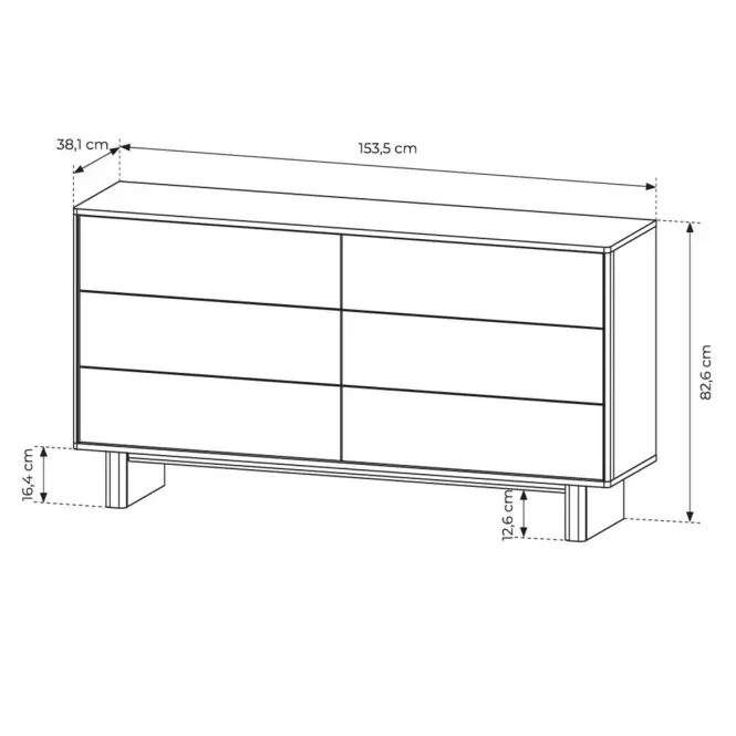 Komoda Nabu E 153 6s Dub naolejovaný,3