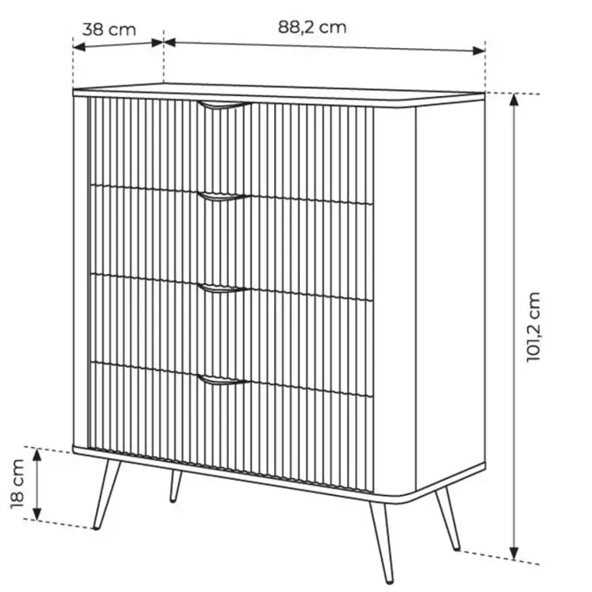 Lante Komoda Beige 4s 6Béžová,3