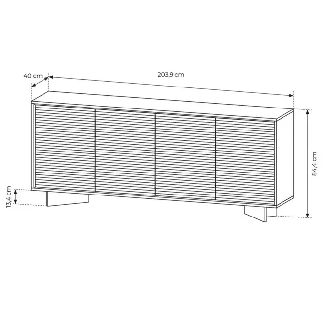 Komoda Semi B 204 4d Boliwar prírodný,3