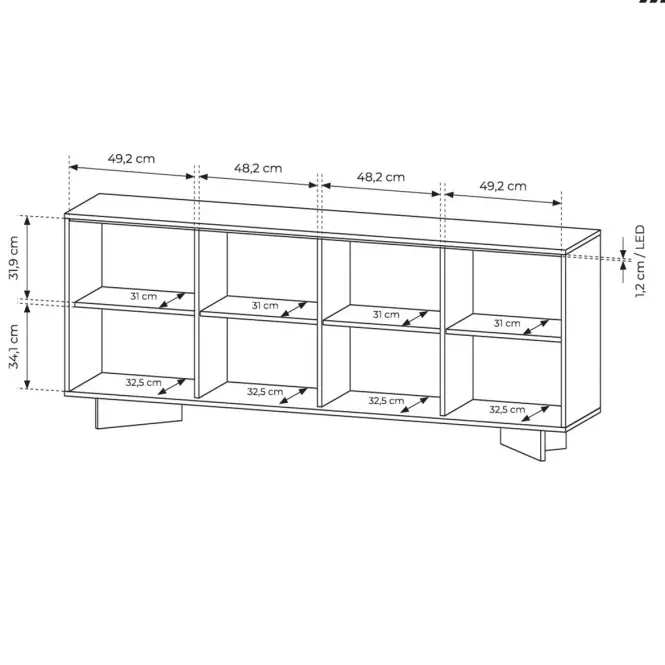 Komoda Semi B 204 4d Boliwar prírodný,4