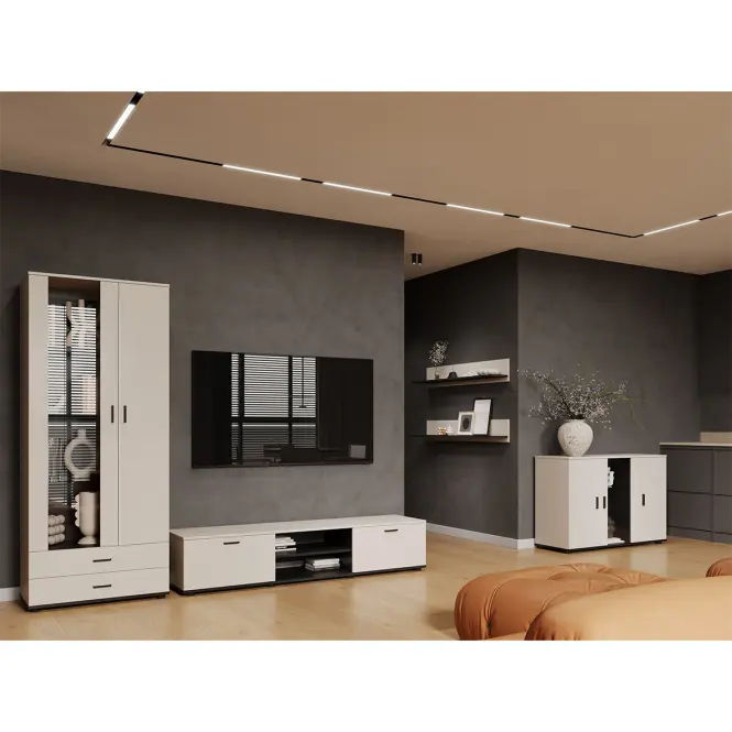 Komoda S7 Soho Kašmír+ Čierna,6