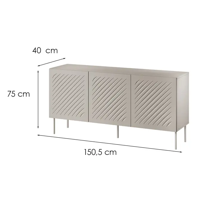 Komoda 150 3d Siena 6Béžová,2