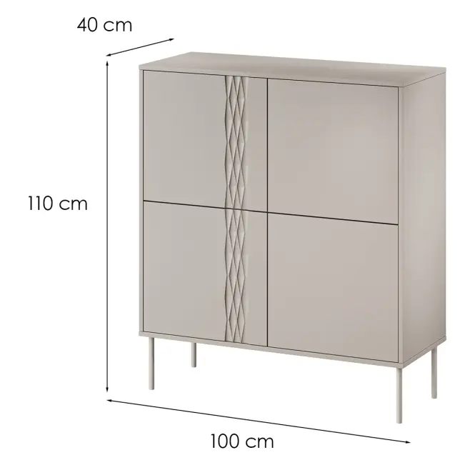 Komoda 4d Tresse 6 Béžová