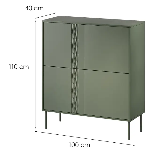 Komoda 4d Tresse Zelená,2