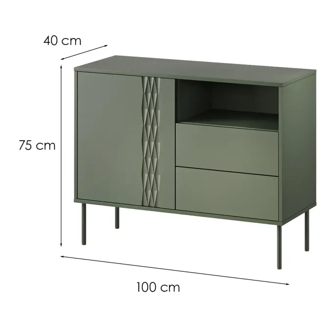 Komoda 1d2s Tresse Zelená,2