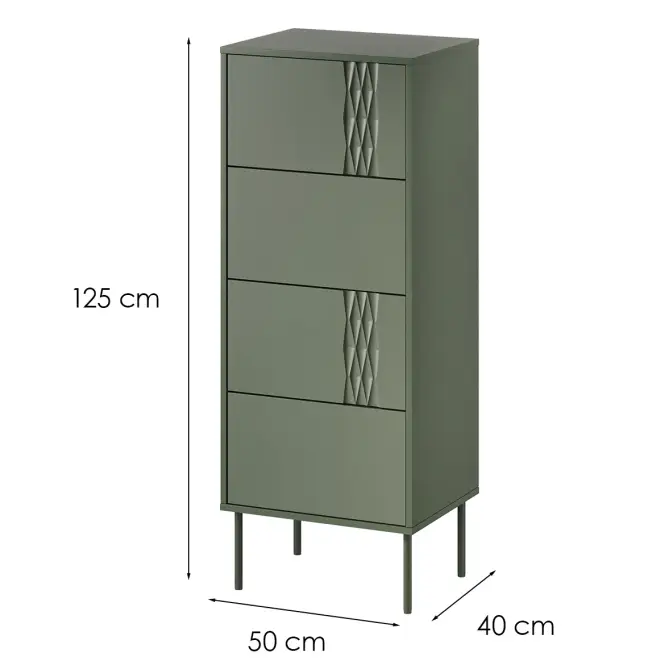 Komoda 4s Tresse Zelená,2