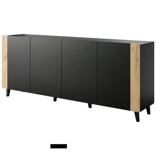 Komoda Faro Čierna/ Čierna+ Dub Craft