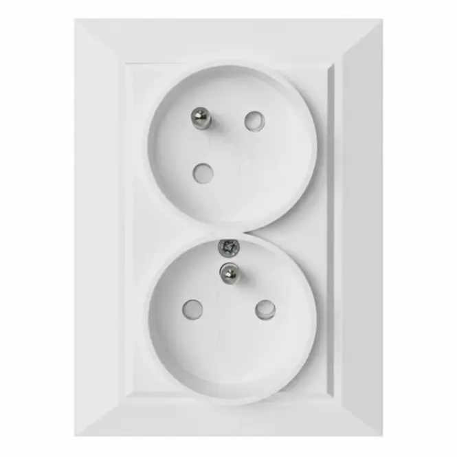 Zásuvka 2x2p+z MILA WHITE CZ