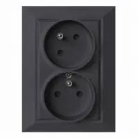 Zásuvka 2x2p+z MILA BLACK CZ