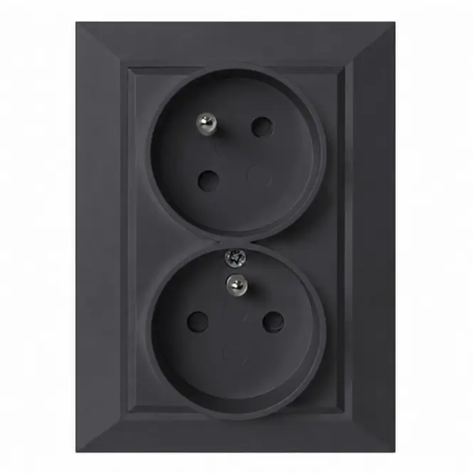 Zásuvka 2x2p+z MILA BLACK CZ