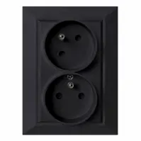 Zásuvka 2x2p+z LINDA BLACK CZ