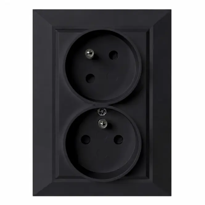 Zásuvka 2x2p+z LINDA BLACK CZ