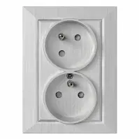 Zásuvka 2x2p+z LINDA ALUMINIUM CZ