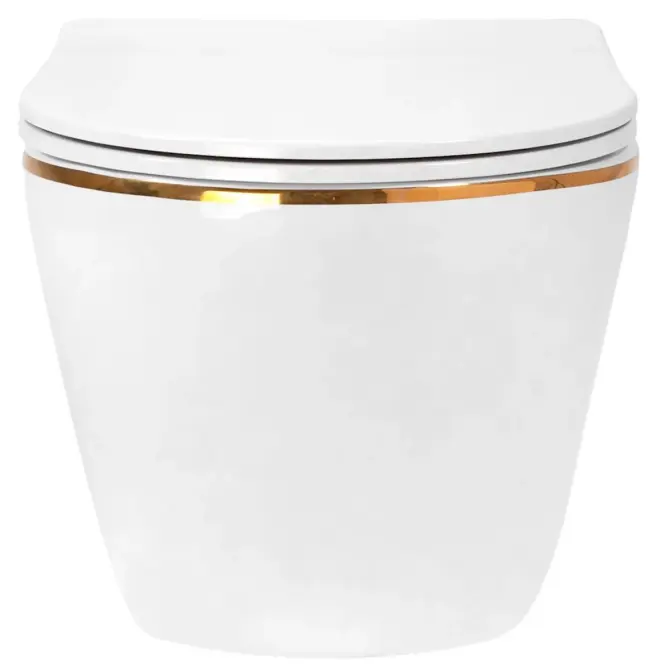 Závesná WC misa Carlo Mini Tornado Gold Edge
