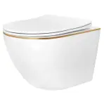 Závesná WC misa Carlo Mini Tornado Gold Edge