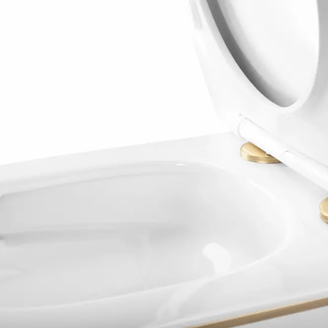 Závesná WC misa Carlo Mini Tornado Gold Edge