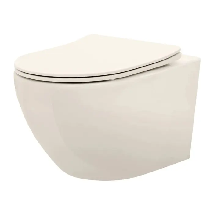 Závesná WC misa Carlo Mini Rimless Ecru