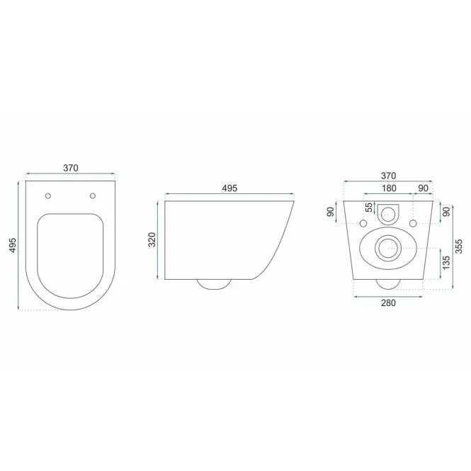 Závesná WC misa Carlo Mini Rimless Ecru