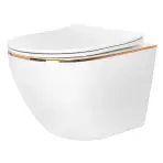 Závesná WC misa Carlo Mini Tornado White Gold Edge