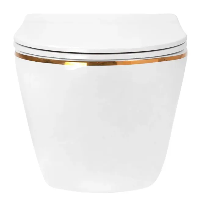 Závesná WC misa Carlo Mini Tornado White Gold Edge