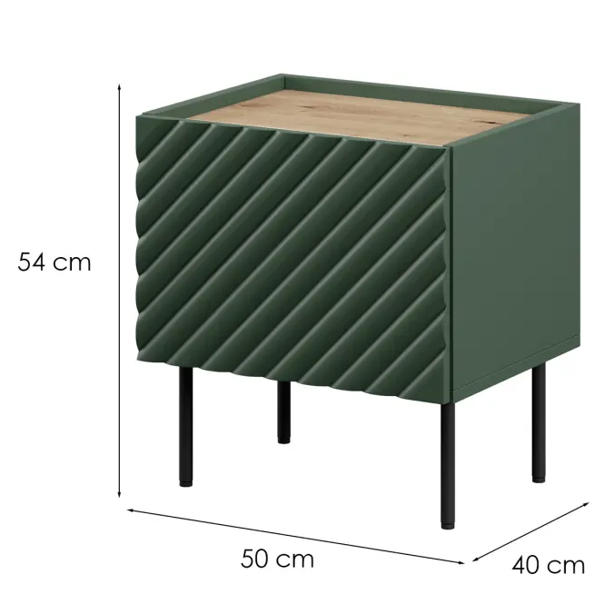 Nočný stolík Onda Green/Artisan- 2ks,