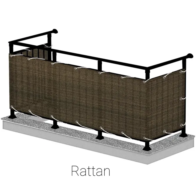 Balkónová zástena 75cm/600 cm ratan wenge