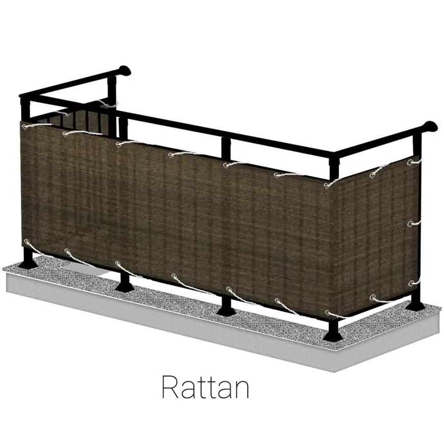 Balkónová zástena 75cm/600 cm ratan wenge