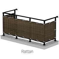 Balkónová zástena 75cm/600 cm rattan wenge