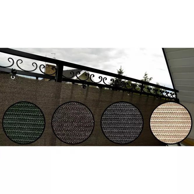 Balkónová zástena 75cm/600 cm rattan wenge