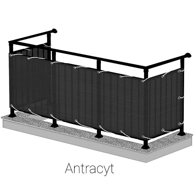 Balkónová zástena 90cm/500cm antracit