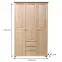 Borovicová skriňa 141A 125 cm – prírodná borovica, trojdverová, zásuvky,2