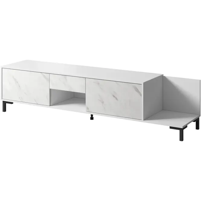 TV skrinka Marmo 2d1s1k Biela/ Mramor Biela