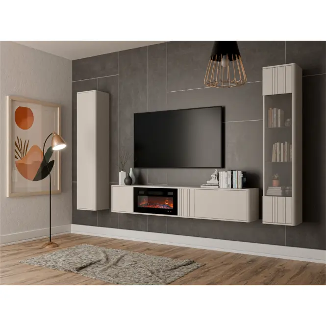 TV skrinka Philippe Ef Kašmír S krbom Ef-800040 Čierna,5