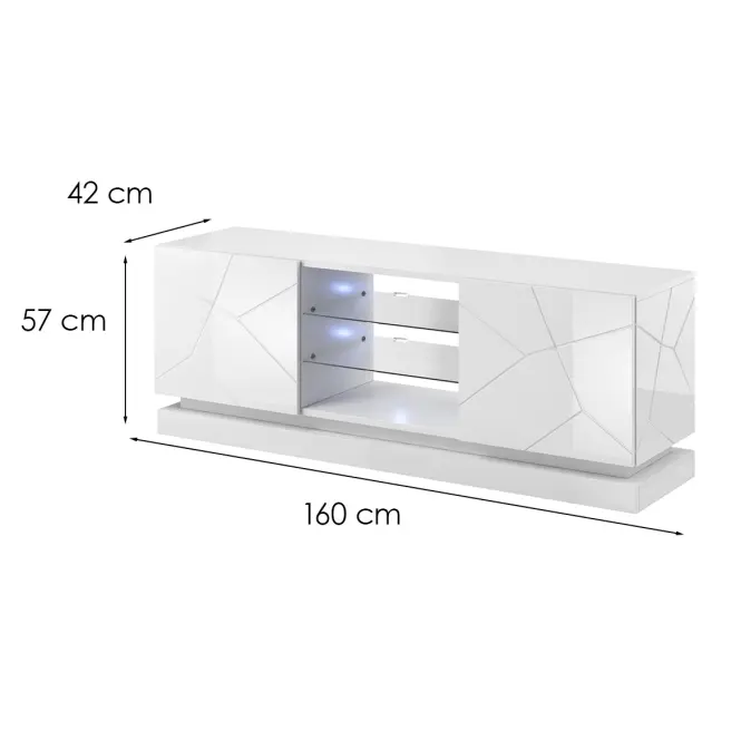 TV skrinka Qiu 160 Biela/ Biela