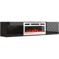TV skrinka Luxe Čierna S krbom Biela Ef-800110