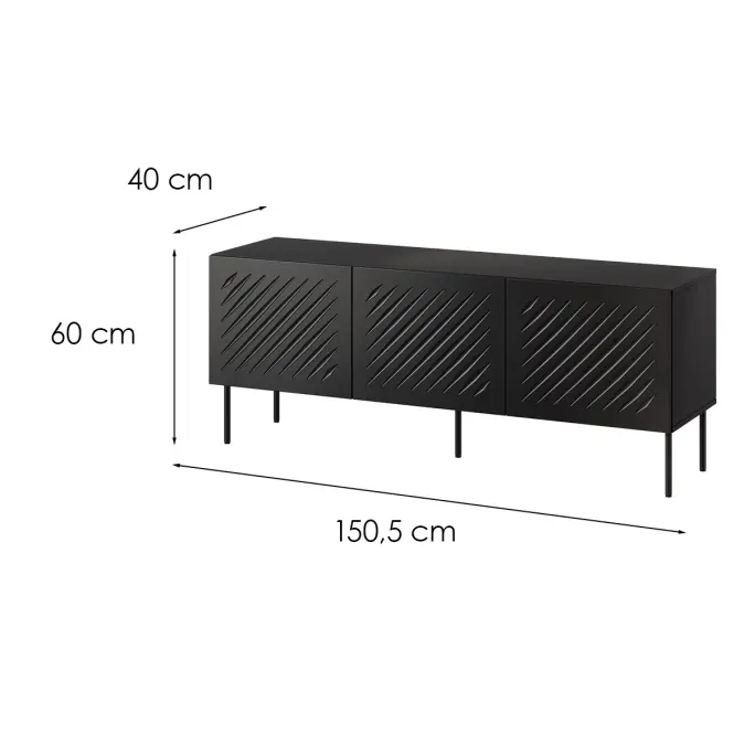 TV skrinka Siena 150 3d Čierna,2