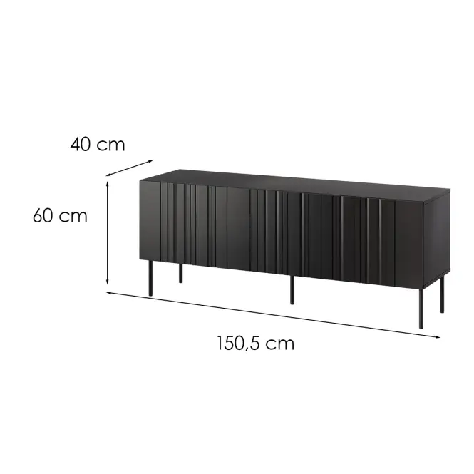 TV skrinka Isla 150 3d Čierna,2