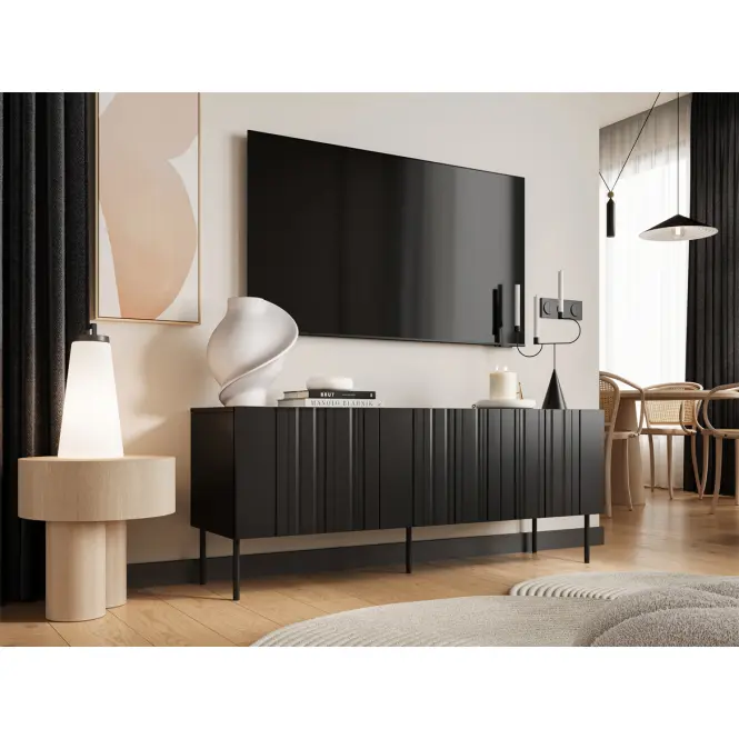 TV skrinka Isla 150 3d Čierna,4