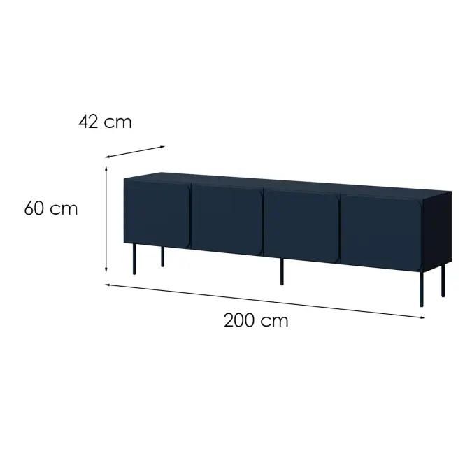 TV skrinka Rafael 200 4d Indigo (GRANÁT)